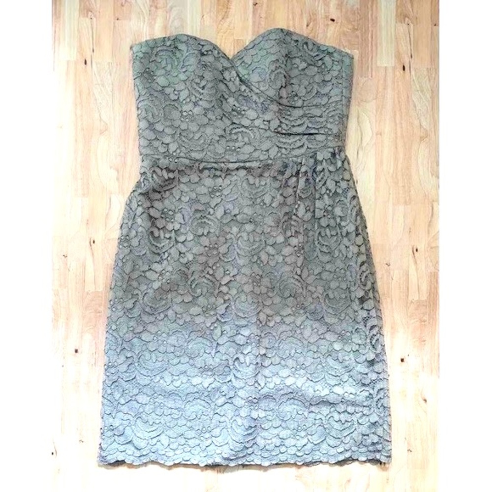 David’s Bridal Lace Strapless Dress